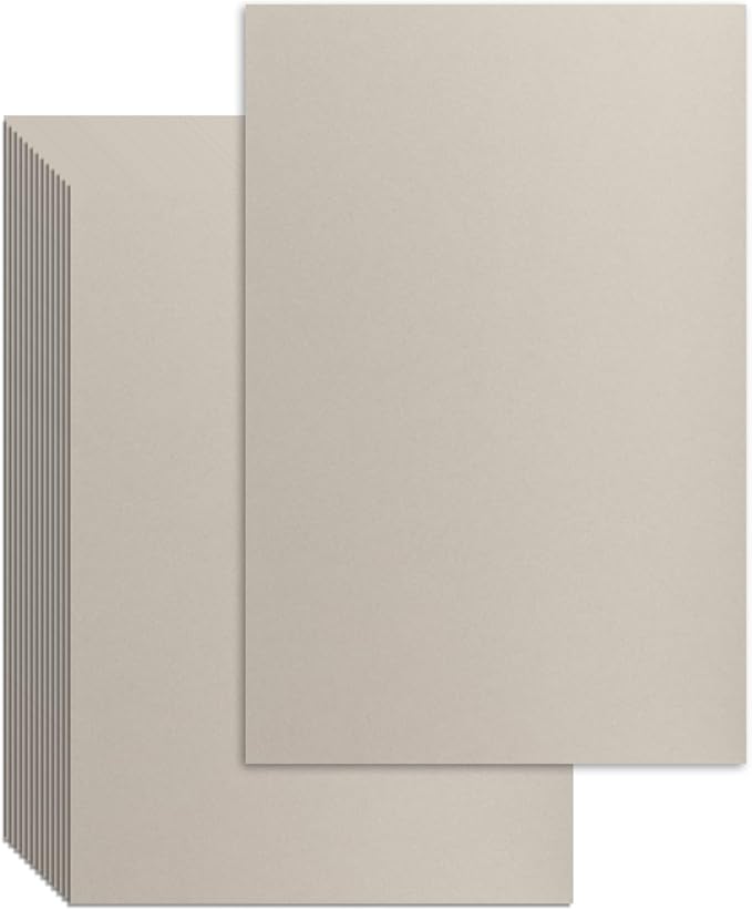 25 Pcs Book Board, Binder Board, Cover Board, Heavy Duty Chipboard for Book Binding, DIY Cardboard (Gray, 11 x 17 Inch 100PT)