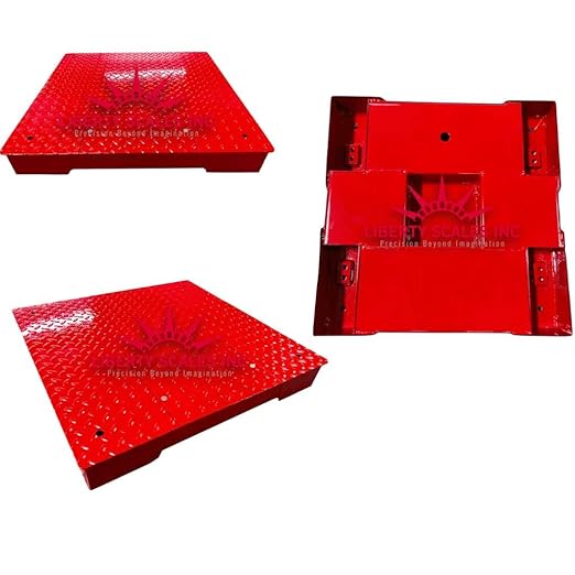 Liberty LS-800-3x3 NTEP Certified (Legal for Trade) Heavy Duty Industrial Floor Scale | 36" x 36" | Capacity of 5000 lbs x 1 lb Red