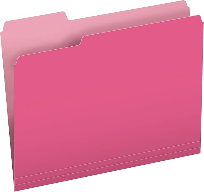 Pendaflex Two-Tone Color File Folders, Letter Size, 1/3 Cut, Pink, 100 Per box (152 1/3 PIN), 12 x 9.88 x 2.38 inches