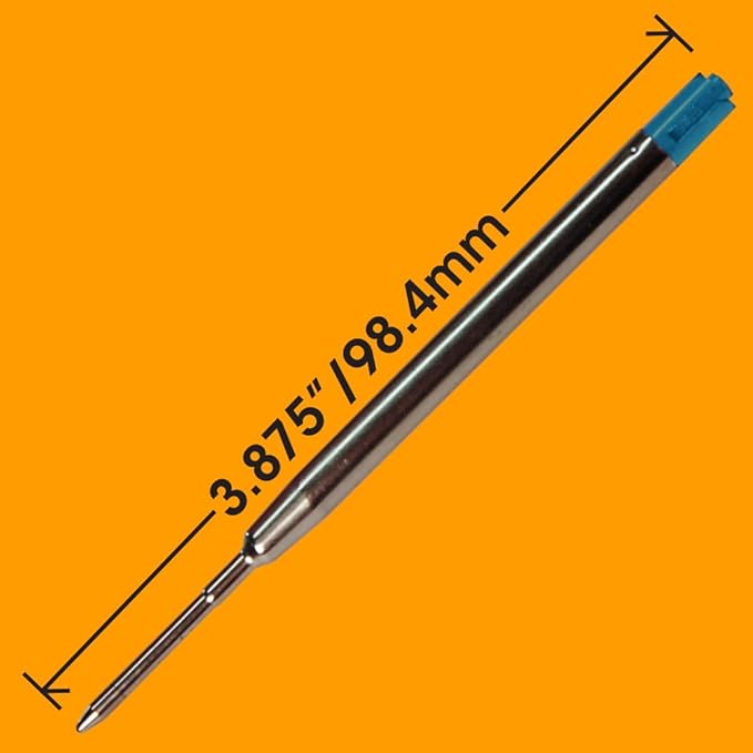 Jaymo Replacement for Parker 1950371 and Bastion - Measures 3.875 in / 98 mm Long - G2 Ballpoint Pen Refill - 48 Blue