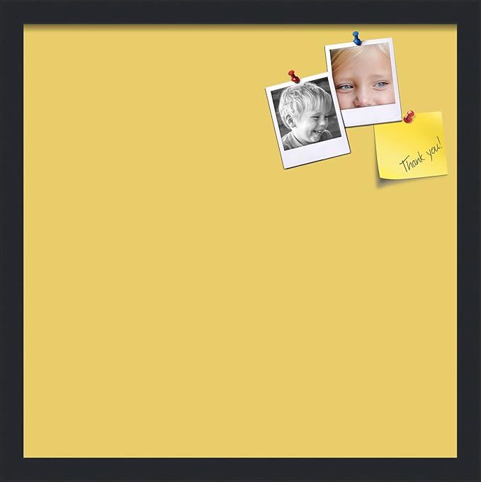 PinPix 18x18 Inch Cork Bulletin Board. This Decorative Framed Pin Board Comes with Honey Pastel Design and a Satin Black Frame. Ideal for Home Office Decor or Message Board (PinPix-1810)