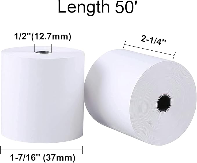 LabelMore 2 1/4" X 50' Thermal Receipt Paper, Credit Card Paper Rolls Thermal, Cash Register Roll, Premium Pos Thermal Printer Paper (400 Rolls)