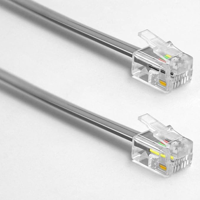 NECABLES 2Pack Phone Cord 3ft Telephone Cord Phone Cable RJ11 6P4C Male to Male for Landline Phone and Fax - 3 Feet