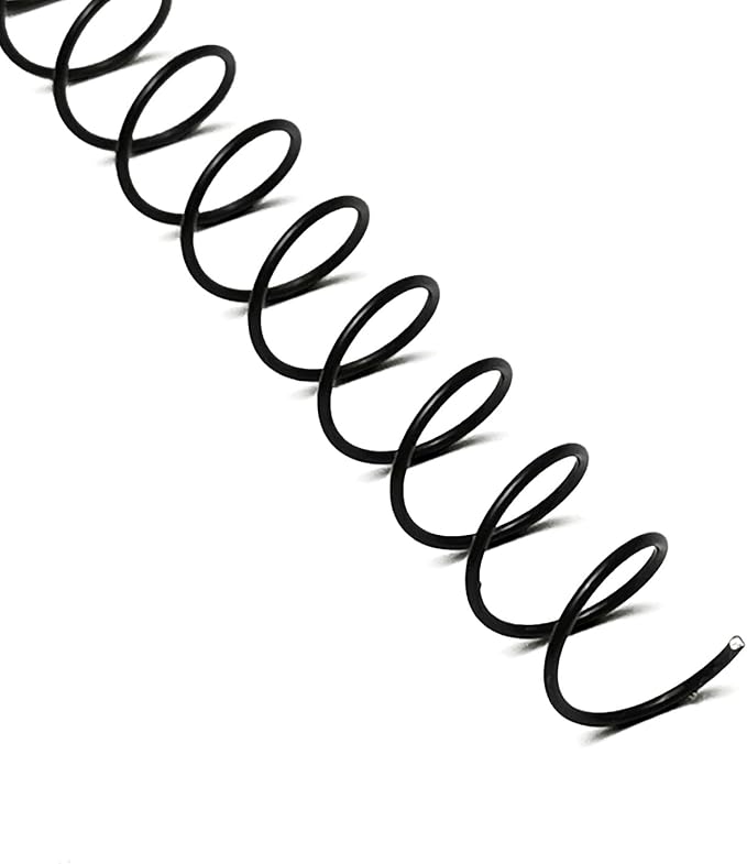 RAYSON 9.5mm Wire Coil Binding Spiral, 3:1 Pitch, 3/8" Metal Spiral Binding Coil, Black Color & Pack of 100