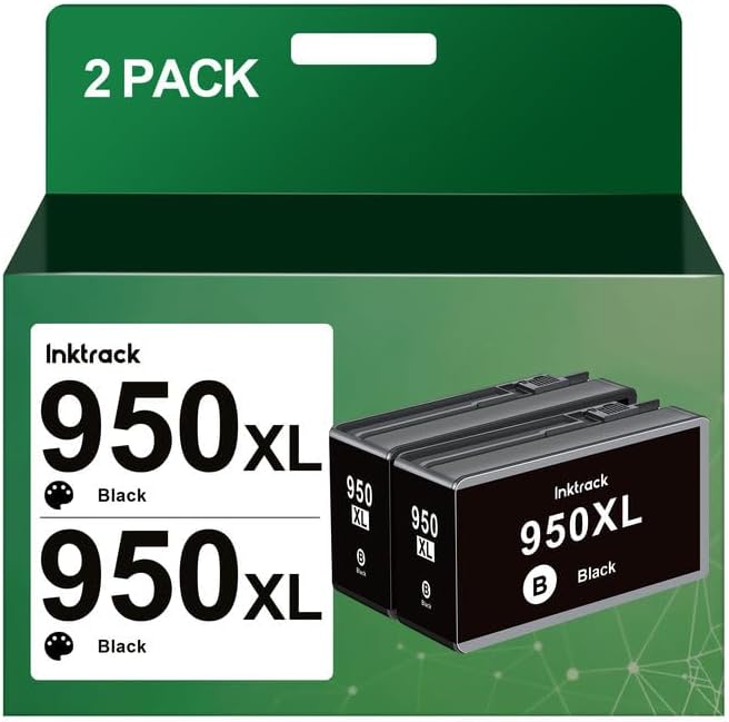 950XL Ink Cartridges Compatible for HP 950XL Black Ink Cartridges Replacement for HP OfficeJet Pro 8600 8610 8620 8100 8630 8660 8640 8615 8625 276DW 251DW Printers (Black,2-Pack)