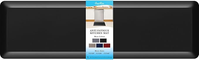 4/5 Inch Thick Kitchen Mat Anti Fatigue Mat Kitchen Rugs Kitchen Decor Non-Slip, Stain Resistant, Waterproof Kitchen Mats Desk Mat for Kitchen, Office, Workshop, Black, 17'' x 60''