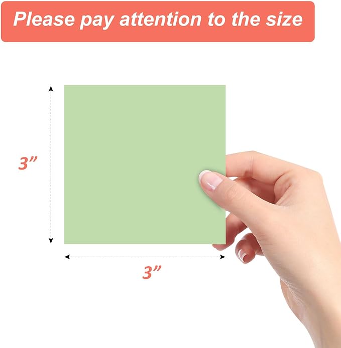 Sticky Notes 3x3 Inches, 12 Pads Bright Colors Sticky Notes,Colorful Sticky Notes, Self-Stick Note Pads, Sticky Notes Bulk,50 Sheets/Pad (6Pads)