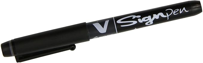 Pilot roller-ball V Sign Pen Liquid Ink 2.0 mm Tip - Black, Box of 12