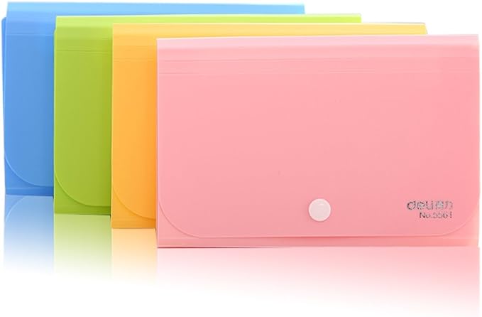 Expanding File Folder, Subdivision Accordion File Folder Mini Organizer PP Wallet for Cards,Coupons,Receipt,Tax Item or Changes,7x4.5 Inches,12 Pockets with Tabs and Check Case(Green)