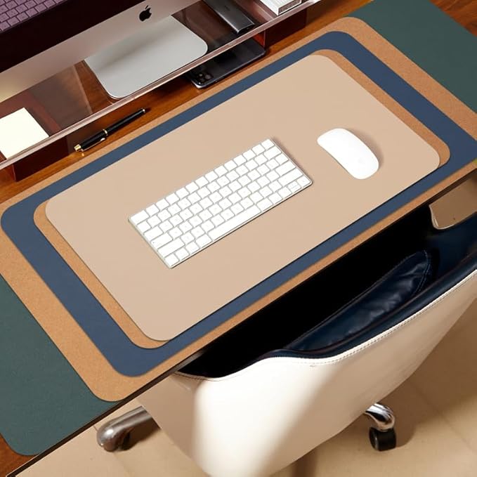 Large Cork Desk Mat - 47.2"x 17" Desk Pad for Office and Home - Ideal for Large Mouse Pad and Desk Mats on Top of Desks(Light Green)