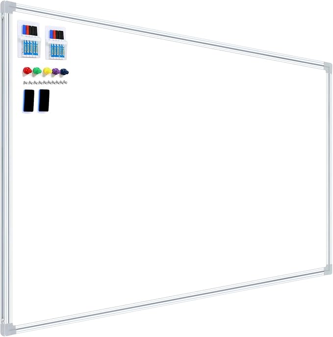 4'x8' WhiteBoard Magnetic Dry Erase White Board for Wall - Belgian Enamel Large WhiteBoard for Business, Education & Government - Durable Aluminum Frame Wall Mounted Whiteboards for Professionals