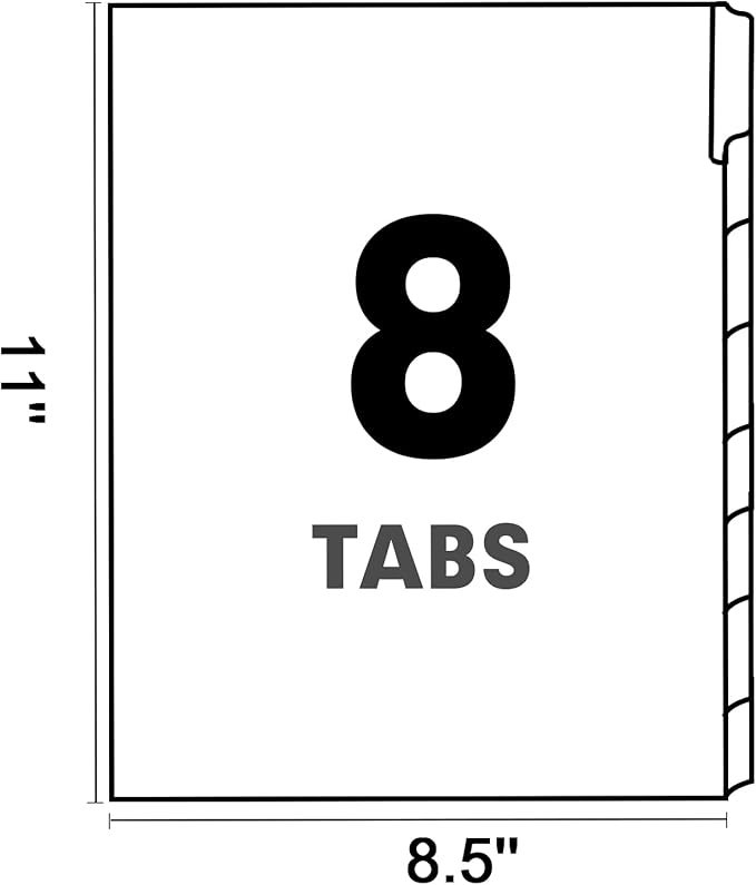 Binder Divider, PANDRI 120 Pack Binder Index White Dividers with 8 Tabs, Letter Size Paper Binder Divider for School Office Home Business