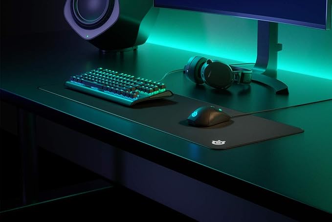 SteelSeries QcK Gaming Mouse Pad - XL Stitched Edge Cloth - Extra Durable - Sized to Cover Desks