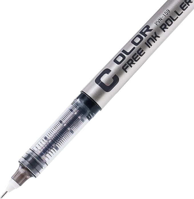 EYEYE Black Rollerball Pens 0.5mm Needle Tip, 12 Pack Extra Fine Point Roller Ball Pen Quick Dry, Liquid Ink Pens Fine Point Smooth Writing Pen for Journaling, Note Taking, Office, School Supplies