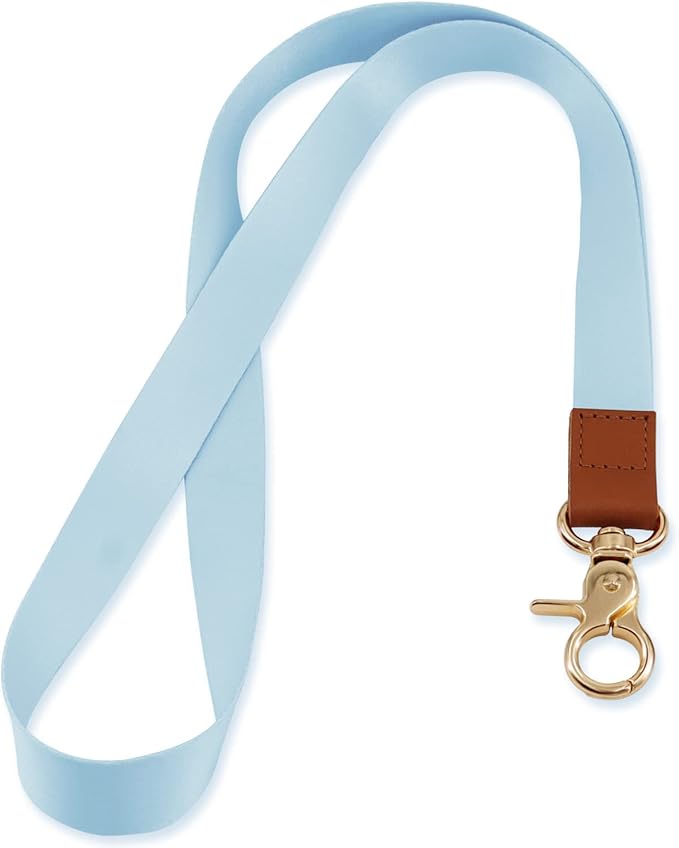 Lanyard, Long Neck Lanyard Key Lanyard, Id Badge Lanyard for Women and Men, Cute Cool Lanyard Strap for Car Keys, Card Holder, Whistle, Keychain, Wallet(Light Blue)