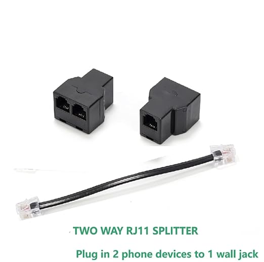 Phone Line Splitter,Telephone Splitter,with RJ11 6P4C Plugs,Suitable for Telephone,Fax Machine (10)