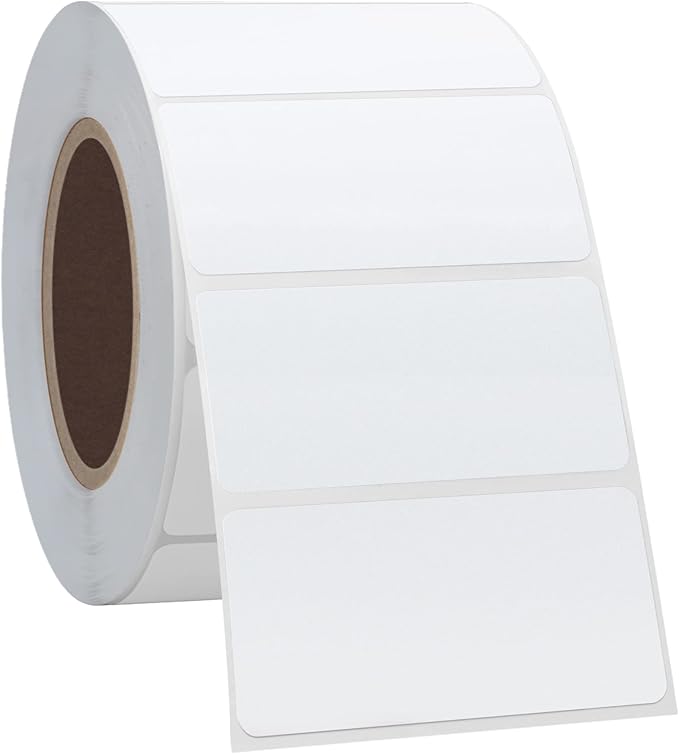 Hybsk 2x1 inch Direct Thermal Labels for Barcodes, Address, Compatible with Rollo Label Printer & Zebra Desktop Printers (2"x1",2 Rolls White)