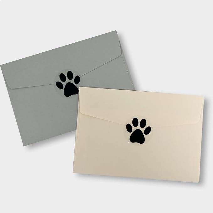 Paw Print Stickers,1.5" Clear Round Bear Paw Print Stickers Dog Puppy Paw Stickers Bear Paw Stickers with Perforation Line (500PCS,Black)