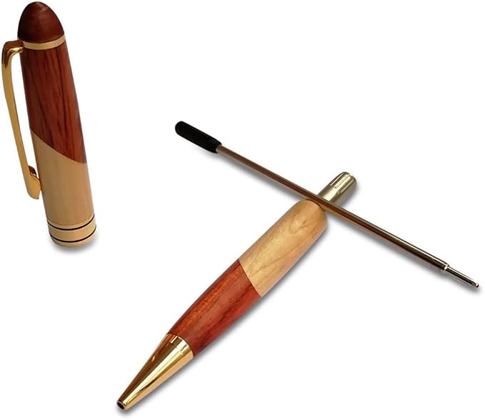 Luxury Wooden Ballpoint Pen Gift Set with Business Pen Case Display, Nice Writing Pen with Box and Gel Ink Refills Fancy Business Wood Pens Stand for Men Women Designer Cool Executive Pen