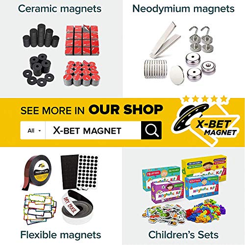 X-bet MAGNET Strong Magnets - Square Heavy Duty Adhesive Sticky Magnets for Crafts, Fridge, 0.8 inch, 24pcs