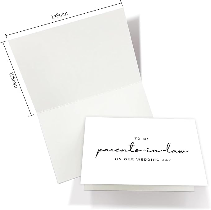 Set of 2 Parents In Law Wedding Day Card, Parents In Law Of The Bride/Groom Gifts, To My Parents In Law On Our Wedding Day. （Parents-in-Law B）