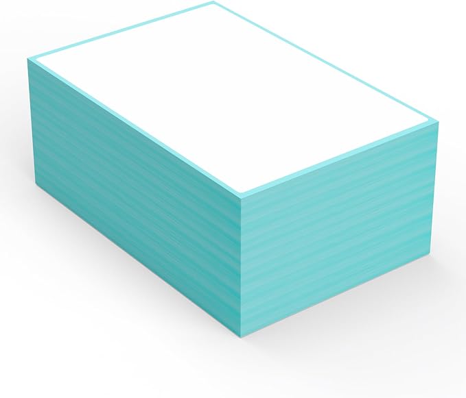 9527 Product Fanfold 4 x 6 Direct Thermal Labels with Blue Background Paper Perforated Shipping Labels for Thermal Printers, 500 Label per Stack, 1 Stack