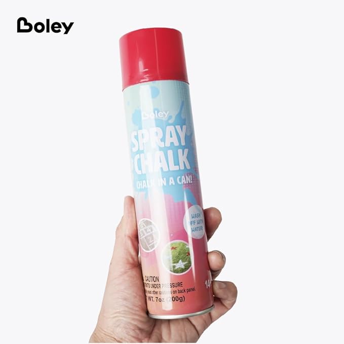 Boley 8-Pack Spray Chalk, 7 oz Each - Red, White, Blue, and Silver Colors – Patriotic American Flag Outdoor Chalk for Sidewalk, Pavement, & Grass – Fun Washable Art for Kids, Celebrations, and Events