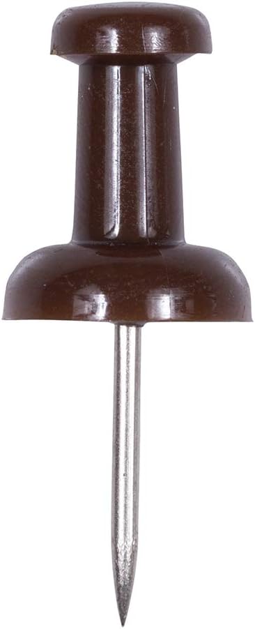 JAM PAPER Colorful Push Pins - Chocolate Brown Pushpins - 100/Pack