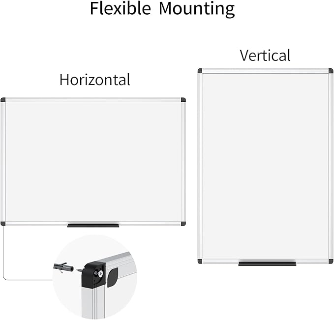 VIZ-PRO Dry Erase Board/Whiteboard,48 x 36 Inches, Wall Mounted Board for School Office and Home