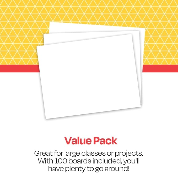 School Smart Railroad Board, 22 x 28 Inches, 6-Ply, White, Pack of 100