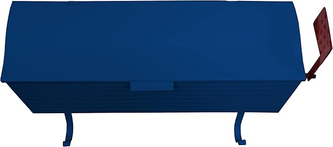 Oakland Living AZ620-BLUE Blue Patriotic Metal Outgoing Mail Flag and Newspaper Hangers Wall Mounted Mailbox