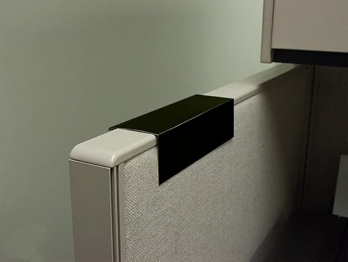 The Original Over the Cube - Quality Aluminum, Changeable Cubicle Nameplate Holder, Black Base, and Black Name Plate Holder, 8" x 2" (3" Cubicle Wall Depth) - Made in The USA
