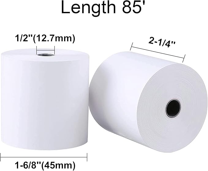 LabelMore 2-1/4" X 85' Thermal Receipt Paper, Credit Card Paper Rolls Thermal, Cash Register Roll, Premium Pos Thermal Printer Paper (400 Rolls)
