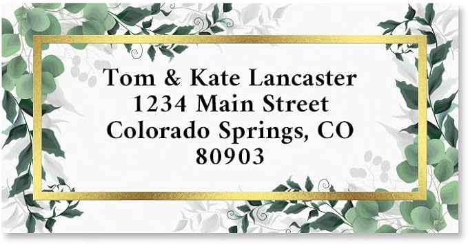 Colorful Images Lux Florals Foil Return Address Mailing Labels, Personalize with Name & Address, Set of 144 Self Adhesive, Easy Peel Flat Label Sheets, Large, 1 Design