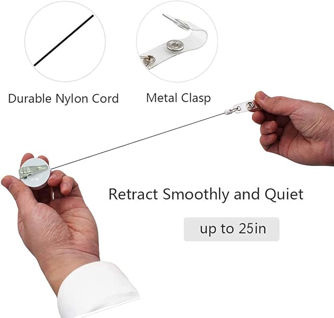 Retractable Badge Reel Clip, Badge Holder with Alligator Clip, Cute Badge Clip on ID Name Card Holders for Nurse Doctor and Office (3Pack Marble Mixed)