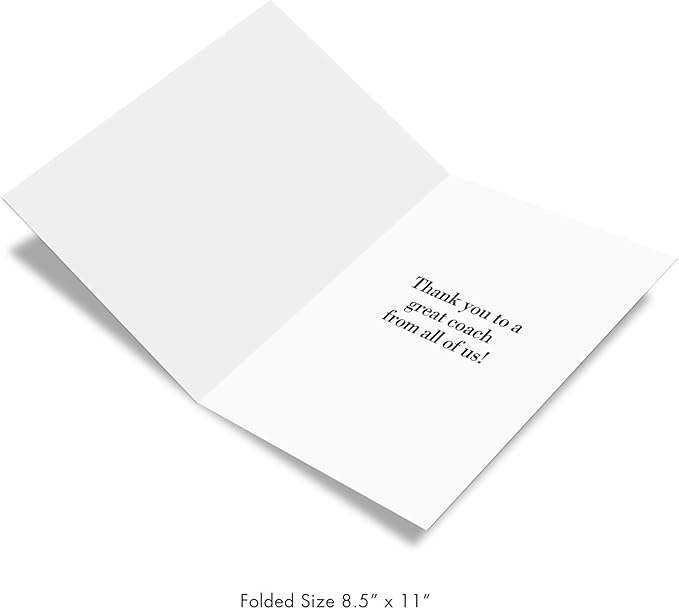 NobleWorks - 1 Jumbo School Coaches Thank You Card From US, Everyone with Envelope (8.5 x 11 Inch) - Team Sports Gratitude, Teacher, and Mentor Notecard - Memorable Coach J3126TYG-US