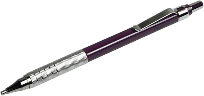 PIPER Quadrata Metal Mechanical Pencil 0.7mm with Erasers and HB #2 Lead Refills for Art, Sketching, Writing, Drafting (Dusty Dark Purple)