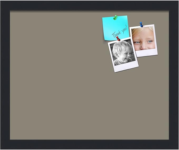 PinPix 16x13 Inch Cork Bulletin Board. This Decorative Framed Pin Board Comes with Pewter Design and a Satin Black Frame. Ideal for Home Office Decor or Message Board (PinPix-1812)