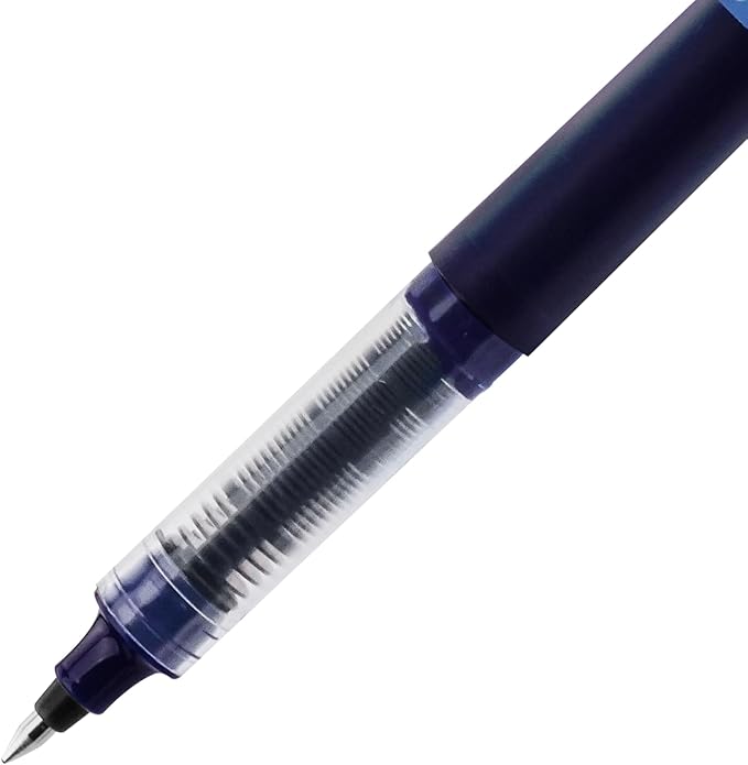 EYEYE Liquid Ink Rollerball Pens 12 Pack, 0.7mm Fine Point Roller Ball Pens Quick Dry, Blue Ink Pens Fine Point Smooth Writing Pens for Journaling, Note Taking, Office and School Supplies