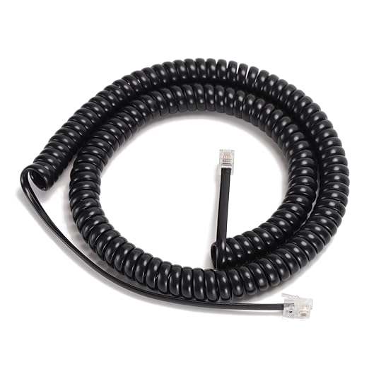 Uvital 16FT Long Phone Cord for Landline(Coiled Length 2FT), 1 Pack Black Telephone Handset Cord Compatible with Cisco 6900 & 7800 & 7900 & 8800 & 8900 Series IP Phones