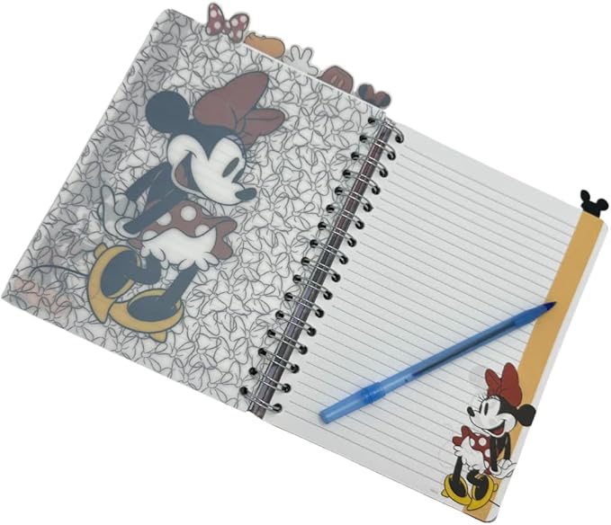 Innovative Designs Disney Minnie and Mickey Mouse Journal Notebook, Spiral Bound, 144 Lined Pages, 8 x 7 inches, Red