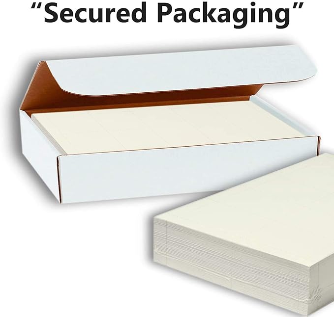 Hamilco Blank Business Cards Cardstock Paper - Cream Perforated Card Stock Heavy Weight 80 lb 3 1/2 x 2" – 100 Sheets 1000 Cards