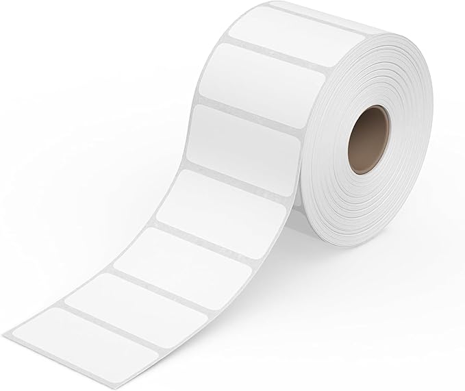 PSBM Thermal Transfer Labels, 4x3 Inch, 4 Rolls, 1960 Labels/Roll, 3 Inch Core, Perforated, Must Have Thermal Ribbon (Not Included)