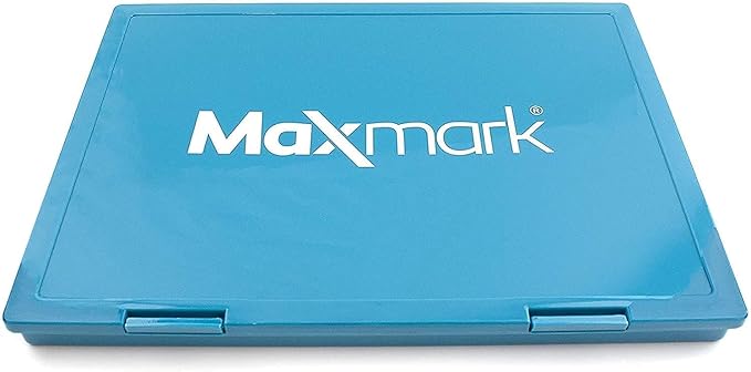 MaxMark Extra Large Sky Blue Ink Stamp Pad - 8.25" x 11.5" - Industrial Felt Pad - Sky Blue Color