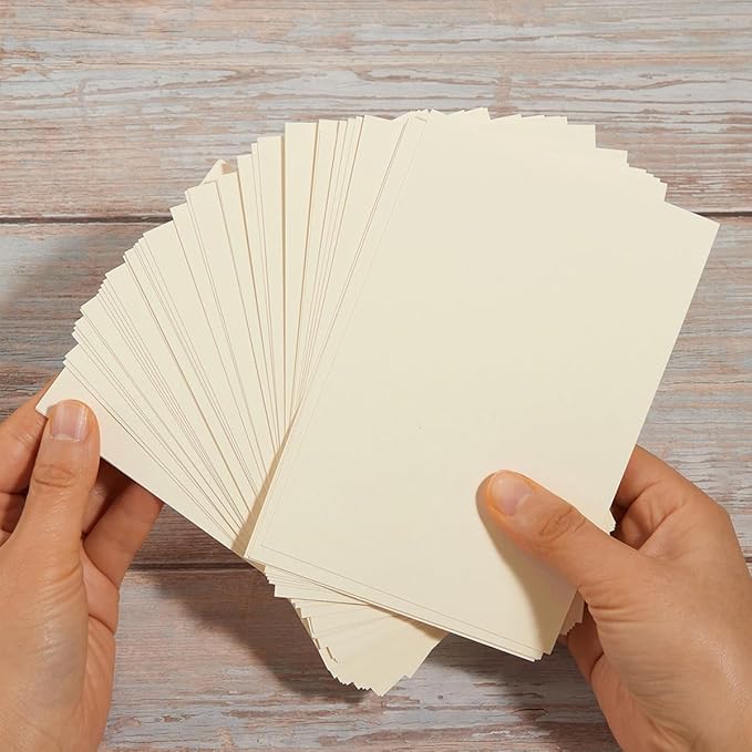 50 Sheets Blank Cardstock Paper 250 GSM Thick Heavy Cards Stock for DIY Art Projects, Card Making, Postcards, Greeting Cards, Birthday Party, Wedding Invitation (Cream, 5x7 inches)
