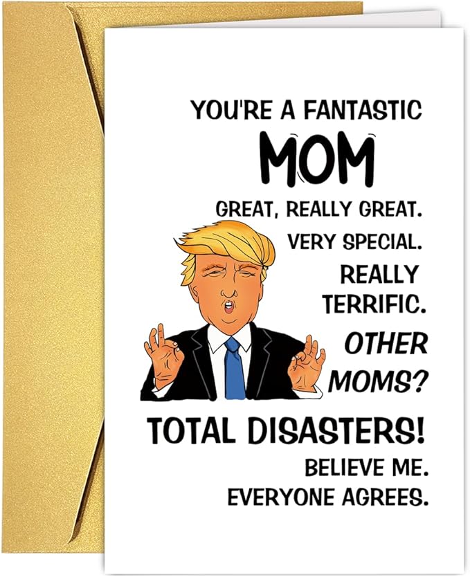 UUEFKTN Funny Birthday Card for Mom Grandma, Funny Happy Mother's Day Card Gift for Mom Stepmother Grandma Women Her, Humor Mother Birthday Gift From Son Daughter, Mum Bday
