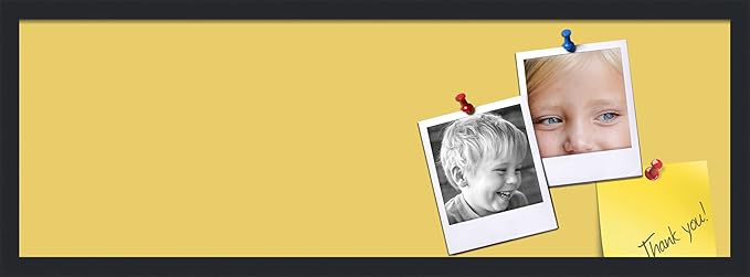 PinPix 36x12 Inch Cork Bulletin Board. This Decorative Framed Pin Board Comes with Honey Pastel Design and a Satin Black Frame. Ideal for Home Office Decor or Message Board (PinPix-1810)