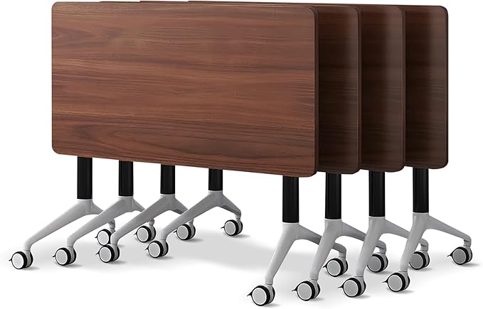Conference Room Table with Flip-Top Design for Dynamic Meetings, Business Table Computer Desk with Heavy-Duty Frame,Foldable Seminar Meeting Tables for Home Office (4, A, 70.8IN)