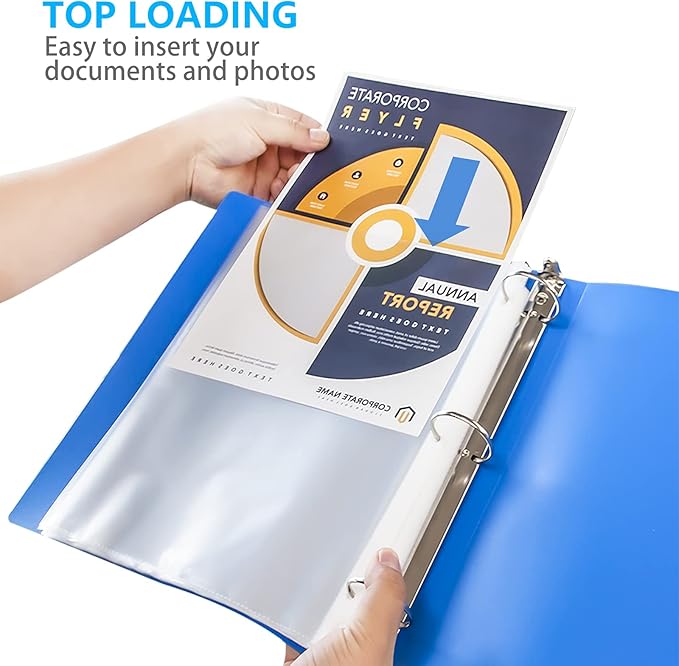 VST Sheet Protectors 8.5 x 11 Inches Crystal Clear Page Protectors for 3 Ring Binder, Medium Weight Plastic Sleeves, Top Loading Paper Protector Acid Free, Letter Size, Dry Erase Pocket, 50 Sheets