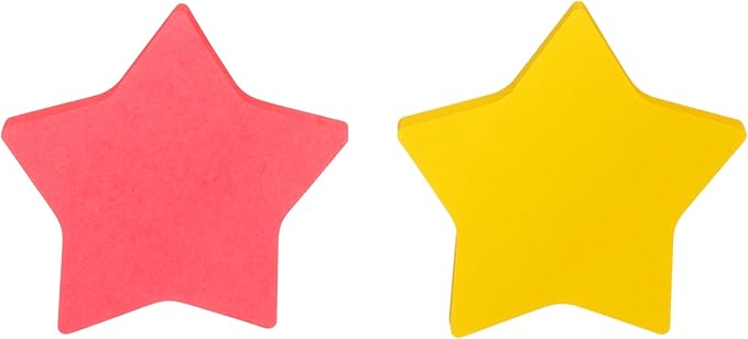 Post-it Notes, Star Shape, Assorted Colors, 2.6x2.6 in, 2 Pads, 75 Sheets/Pad (7350-STR)